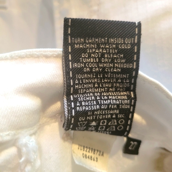 7 FOR ALL MANKIND The Slim Cigarette White Jeans Denim Size 27  Jeans - Picture 9 of 9